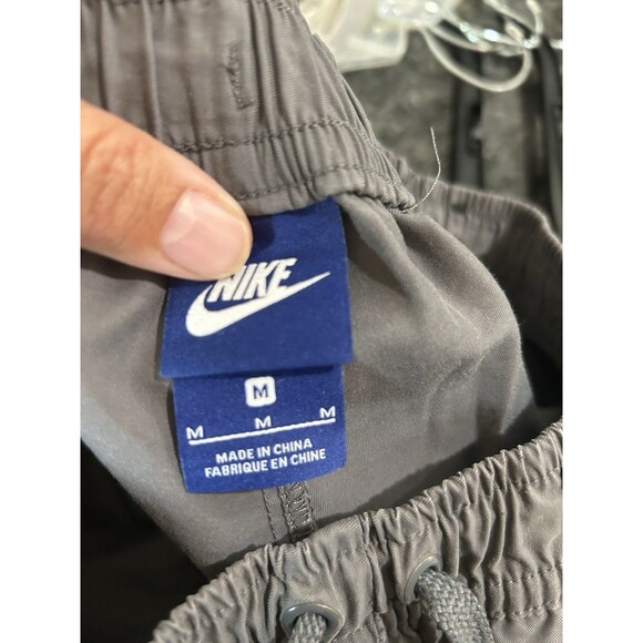 Nike Medium Gray Cotton Nylon Elastic Waist Soft Lined Windbreaker Jogger Pants - Picture 3 of 6
